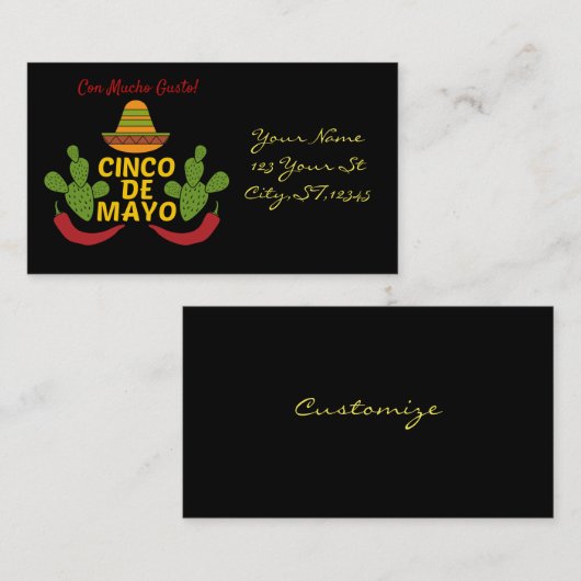 Cinco de Mayo Thunder_Cove Visitekaartje (Voorkant / Achterkant)
