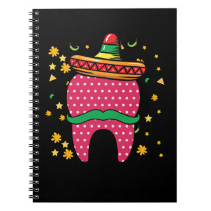 Cinco De Mayo Tooth Sombrero Mexican Dentist Notitieboek