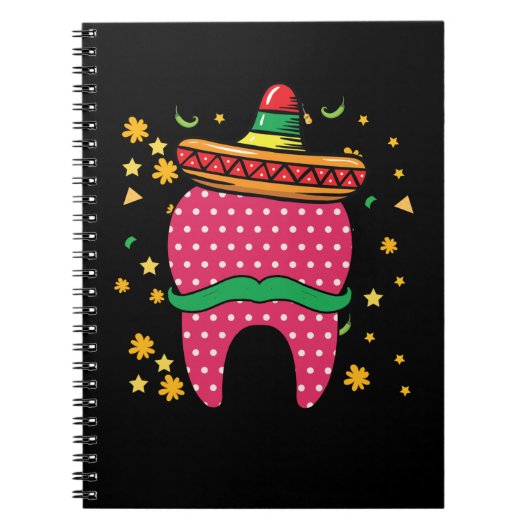 Cinco De Mayo Tooth Sombrero Mexican Dentist Notitieboek (Voorkant)
