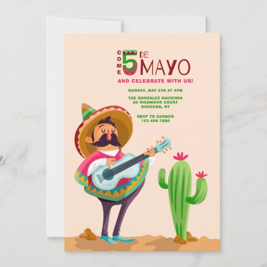 Cinco de Mayo Uitnodiging (Voorkant)