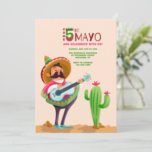 Cinco de Mayo Uitnodiging (Staand voorkant)