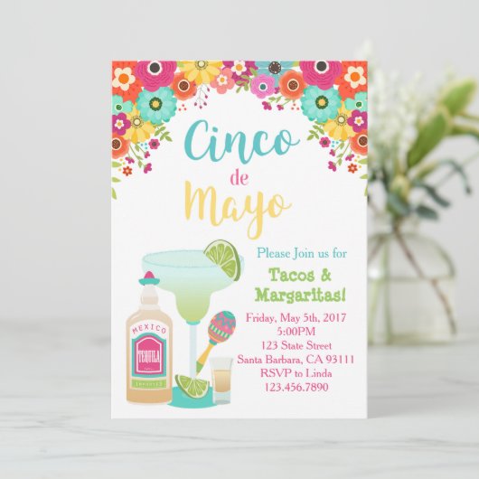 Cinco de Mayo Uitnodiging (Staand voorkant)