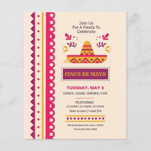 Cinco De Mayo uitnodigingsfolder Flyer (Voorkant)