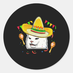 Cinco De Mayo Vegen Kat Mexicaanse Liefhebber Somb Ronde Sticker