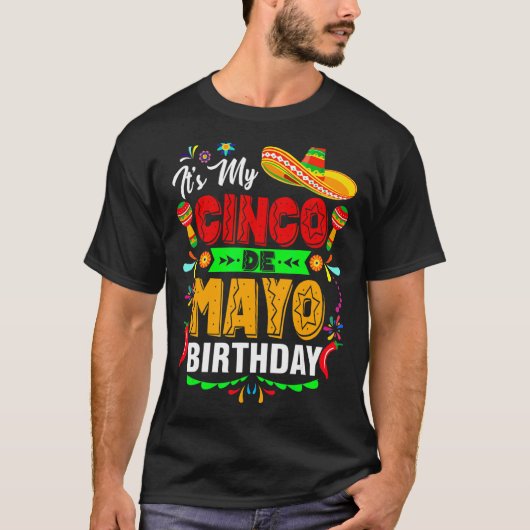Cinco De Mayo Verjaardag Cinco De Mayo Fiesta P T-shirt (Voorkant)