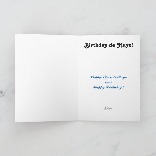 Cinco de Mayo Verjaardag Kaart (Binnen)