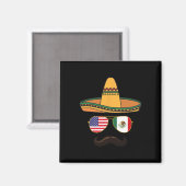 Cinco de Mayo Viering Mexicano Amerikaans 2025 1 Magneet (Voorkant / Achterkant)