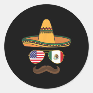 Cinco de Mayo viering Mexicano Amerikaans 2025 Ronde Sticker