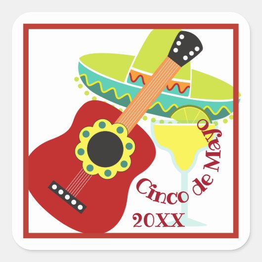 Cinco de Mayo-vieringssticker Vierkante Sticker (Voorkant)