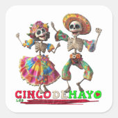 CINCO DE MAYO VIERKANTE STICKER (Voorkant)
