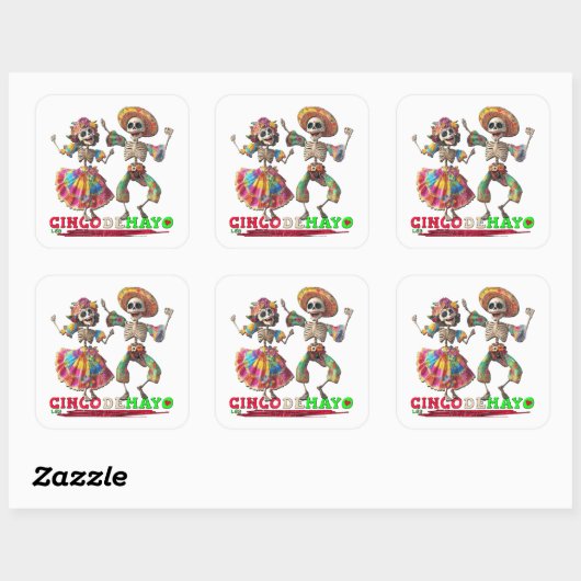 CINCO DE MAYO VIERKANTE STICKER (Vel)