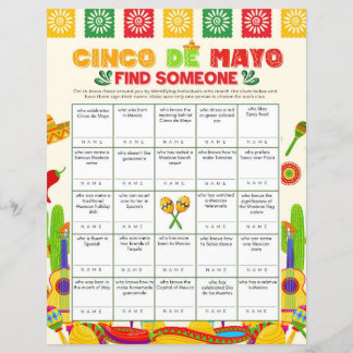 Cinco de Mayo Vind iemand afdrukbaar spel 8.5x11