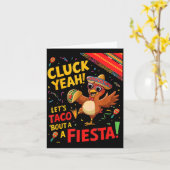Cinco de mayo vlag kip cluck yeah laten we taco kaart (Gele Bloem)