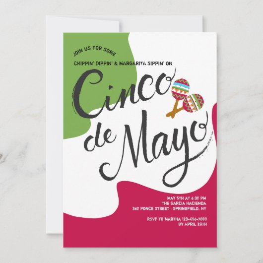 Cinco de Mayo-vlaguitnodiging Kaart (Voorkant)