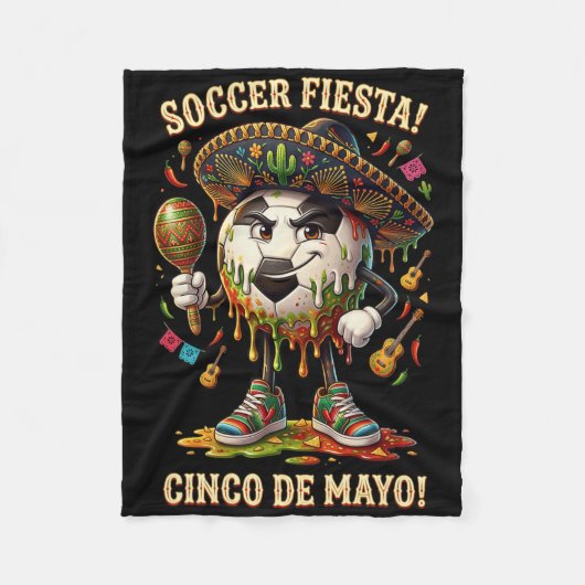 Cinco De Mayo Voetbal Fiesta Drip Sport Liefde Man Fleece Deken (Voorkant)