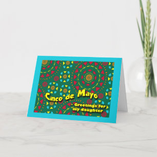 Cinco de Mayo voor Dochter, kleurrijke mozaïek Kaart
