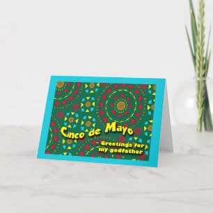Cinco de Mayo voor Godfather, Kleurrijk Mozaïek Kaart