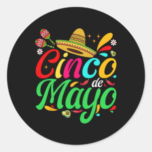 Cinco De Mayo Voor Mannen Vrouwen Kinderen Mexicaa Ronde Sticker