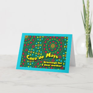 Cinco de Mayo voor Moeder, Kleurrijk Mozaïekontwer Kaart