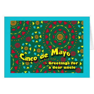 Cinco de Mayo voor oom, kleurrijk mozaïekontwerp