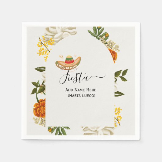 Cinco De Mayo-Waterverf floral Servet (Voorkant)