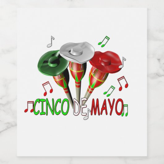 Cinco de Mayo Wijn Etiket (Enkel label)