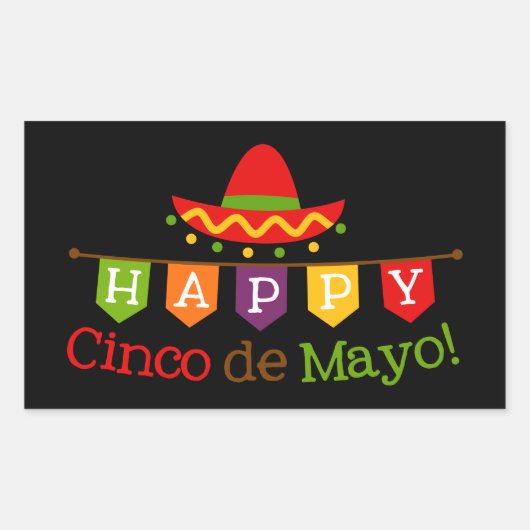 Cinco De Mayo woordart Fiesta party sticker (Voorkant)