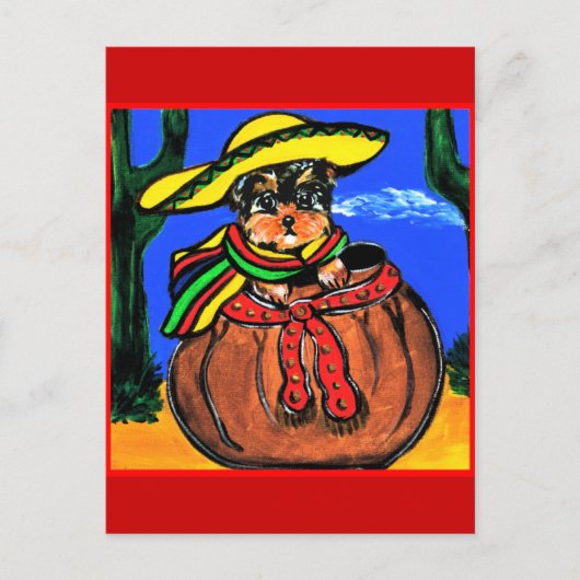 Cinco de Mayo Yorkie Poo Briefkaart (Voorkant)