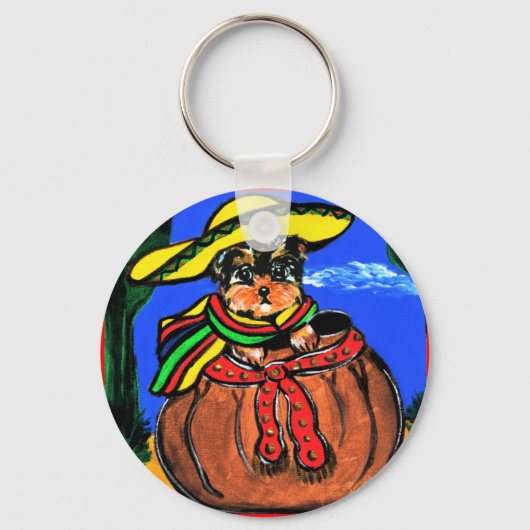 Cinco de Mayo Yorkie Poo Sleutelhanger (Voorkant)
