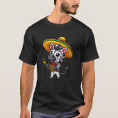 Cinco de Mayo Zebra: Trompettist in zwart-wit T-shirt (Voorkant)
