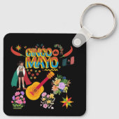Cinco De Mayo zwart Sleutelhanger (Achterkant)