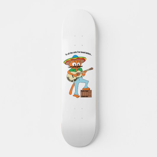 "Cinco de Meow" Cartoon Mustache Cat Persoonlijk Skateboard (Voorkant)