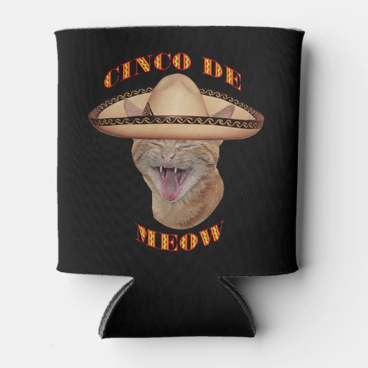 Cinco de Meow Cat Cinco de Mayo Mexico Blikjeskoeler (Voorkant)
