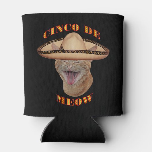 Cinco de Meow Cat Cinco de Mayo Mexico Blikjeskoeler (Achterkant)