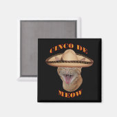 Cinco de Meow Cat Cinco de Mayo Mexico Magneet (Voorkant / Achterkant)
