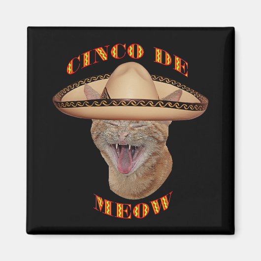 Cinco de Meow Cat Cinco de Mayo Mexico Magneet (Voorkant)