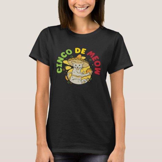 Cinco de Meow Cat Mexico Pride Mexican Cinco De M T-shirt (Voorkant)
