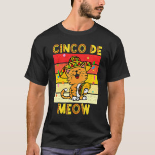Cinco de Meow Cat Sombrero Cinco de Mayo Mexican T-shirt
