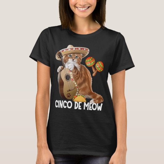 Cinco de Meow Cinco de Mayo Cat Costume T-shirt (Voorkant)