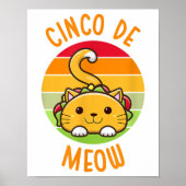 Cinco de Meow Cinco de Mayo Funny Tacos Cat Lover Poster (Voorkant)