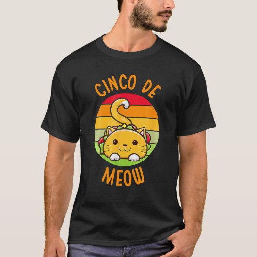 Cinco de Meow Cinco de Mayo Funny Tacos Cat Lover T-shirt (Voorkant)