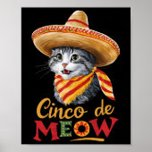 Cinco de Meow Cinco de Mayo Grappige Mexicaanse ka Poster (Voorkant)