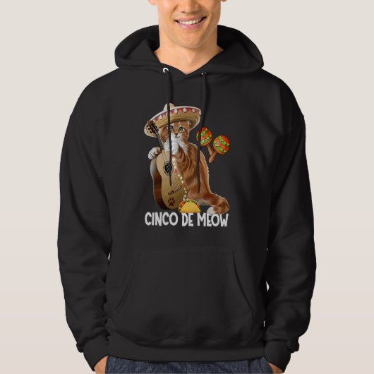 Cinco De Meow  Cinco De Mayo Kat Kostuum Hoodie (Voorkant)