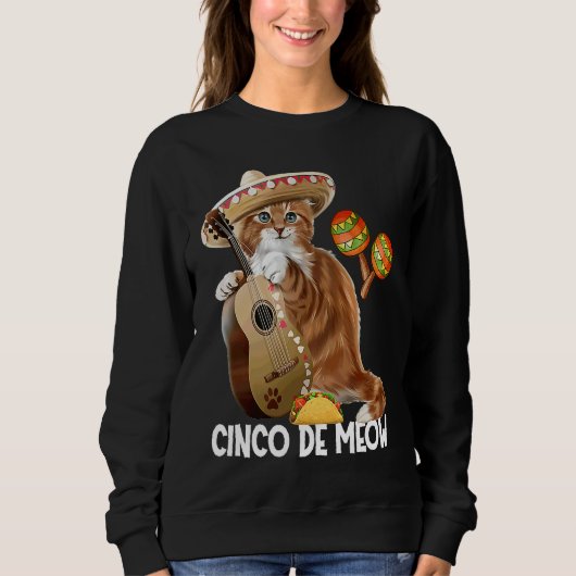 Cinco De Meow Cinco De Mayo Kat Kostuum Trui (Voorkant)