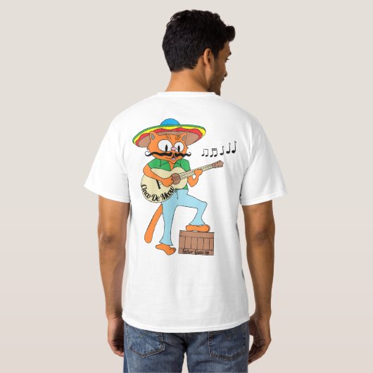 Cinco de Meow Cinco de Mayo Mexican Cartoon Cat T-shirt (Achterkant volledig)