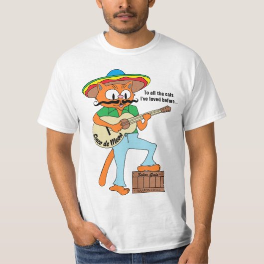 Cinco de Meow Cinco de Mayo Mexican Cartoon Cat T-shirt (Voorkant)