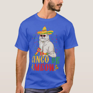 Cinco de Meow Cute Cinco de Mayo Cat Sombrero Meic T-shirt