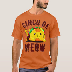 Cinco de Meow Funny aco Cat Kitten Lover Cinco de T-shirt