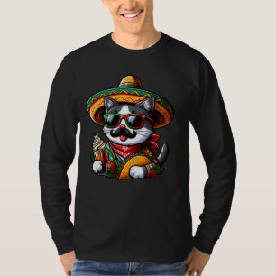 Cinco de Meow Grappige Kat Taco Mexicaanse Fiesta T-shirt
