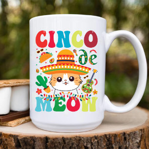 Cinco De Meow   Grappige Mexicaanse kat Cinco De M Koffiemok